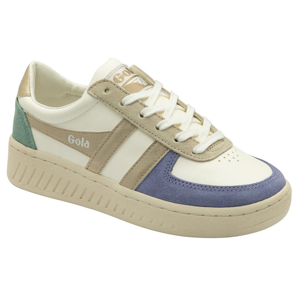 Gola Classics Grandslam Quadrant Sneakers Białe Lawenda Złote Zielone Polska | 4938DQZGE