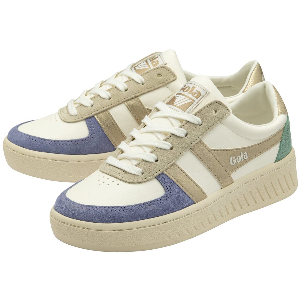 Gola Classics Grandslam Quadrant Sneakers Białe Lawenda Złote Zielone Polska | 4938DQZGE