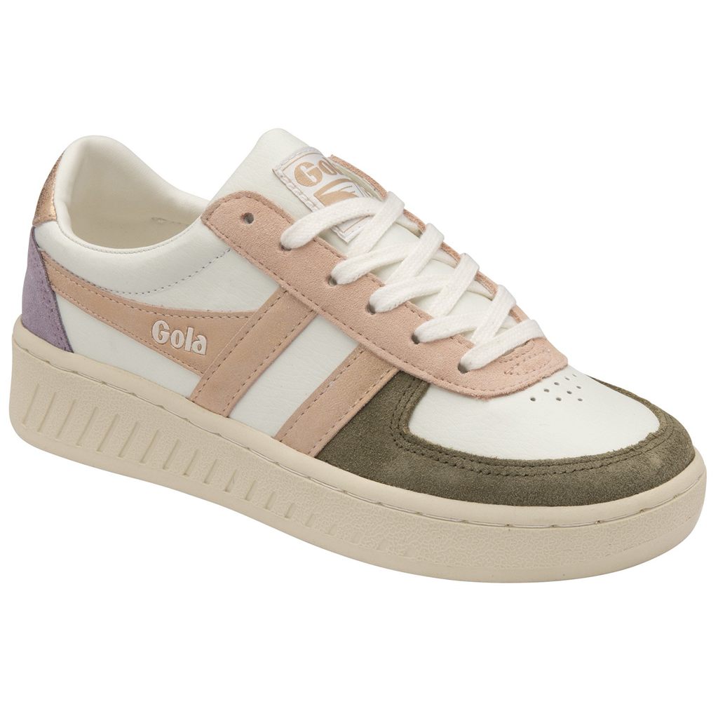 Gola Classics Grandslam Quadrant Sneakers Białe Khaki Różowe Złote Polska | 2169NYRWJ