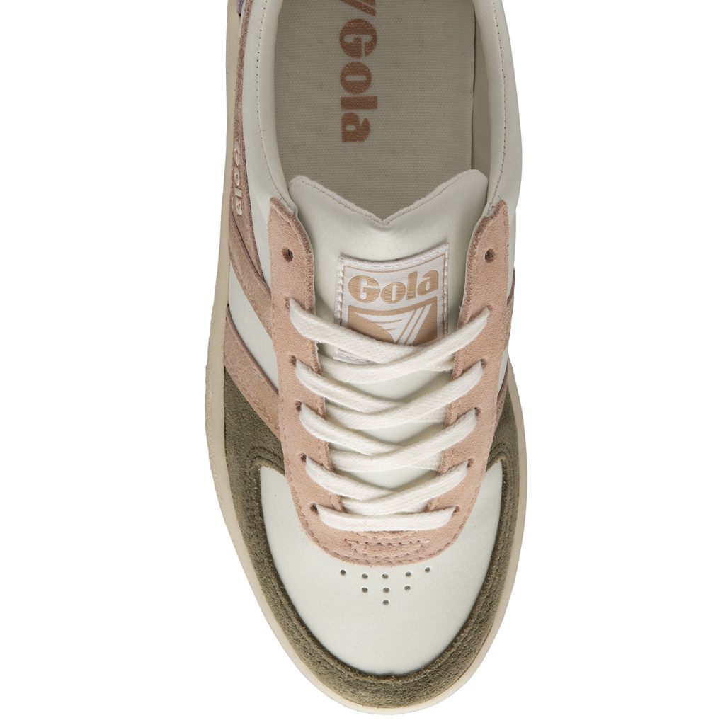 Gola Classics Grandslam Quadrant Sneakers Białe Khaki Różowe Złote Polska | 2169NYRWJ