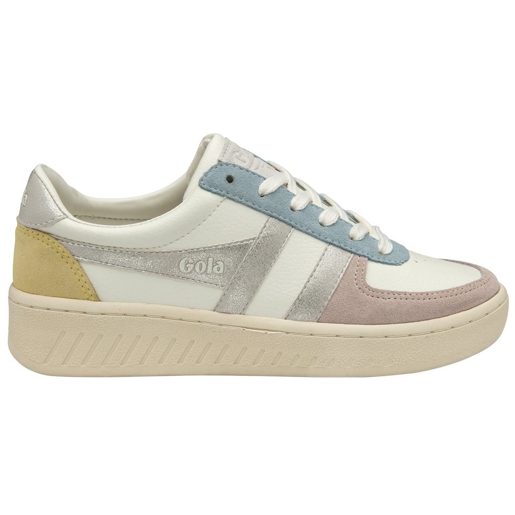 Gola Classics Grandslam Quadrant Sneakers Białe Srebrne Cytrynowy Polska | 6758VPQLX