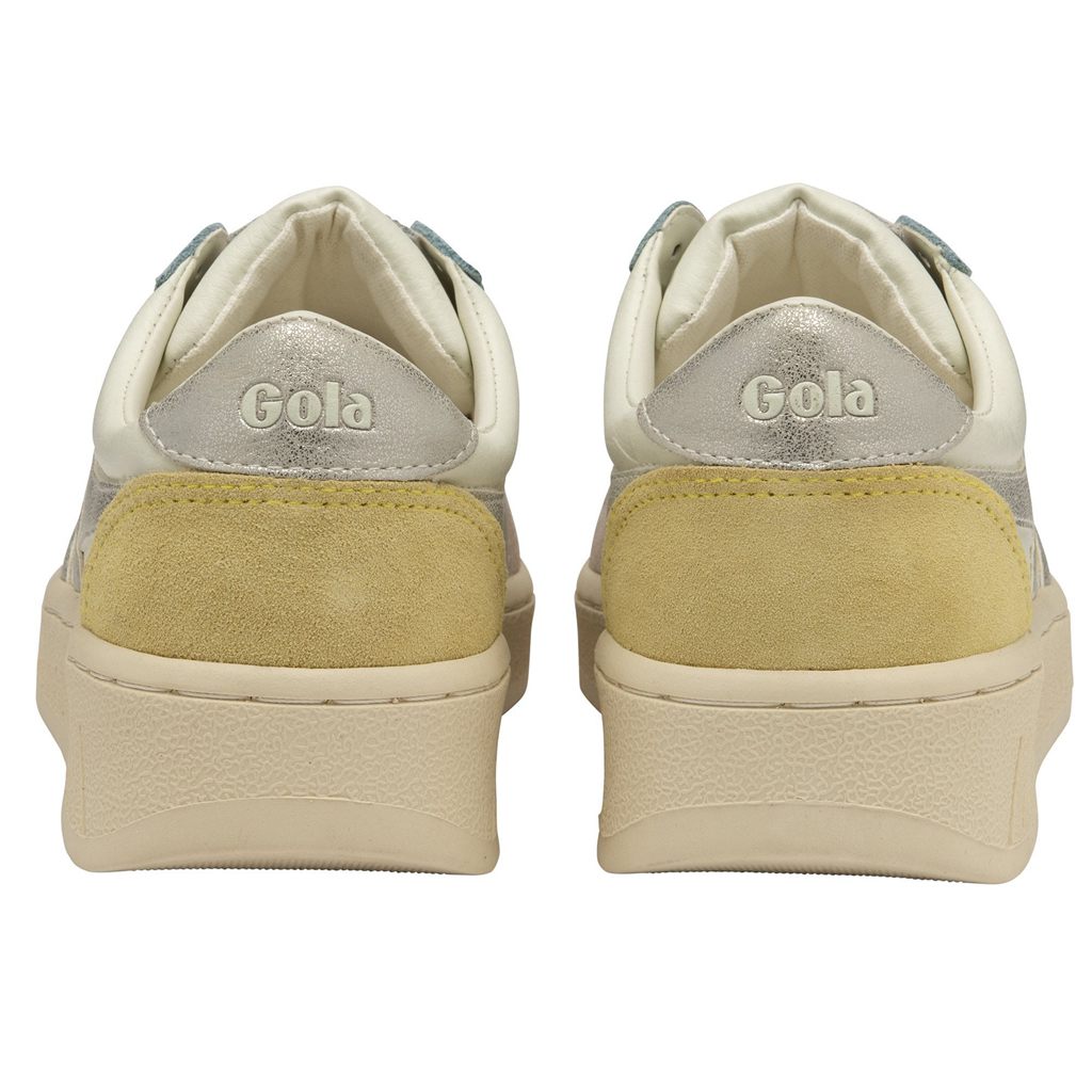 Gola Classics Grandslam Quadrant Sneakers Białe Srebrne Cytrynowy Polska | 6758VPQLX