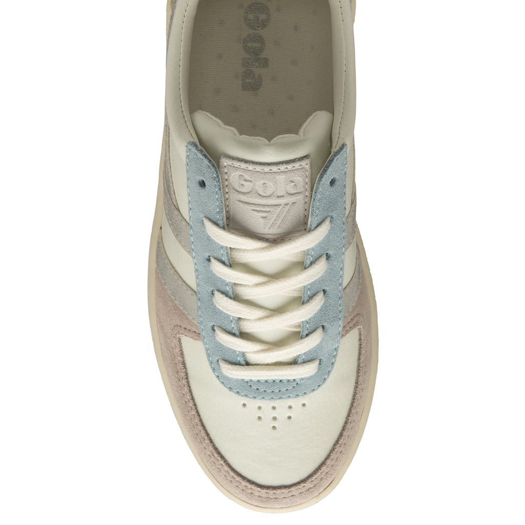Gola Classics Grandslam Quadrant Sneakers Białe Srebrne Cytrynowy Polska | 6758VPQLX