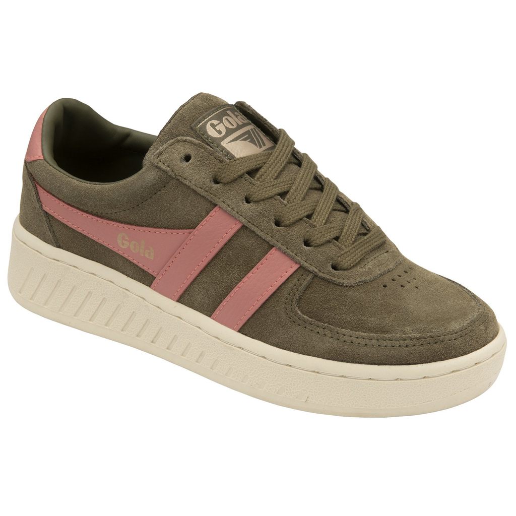 Gola Classics Grandslam Suede Sneakers Khaki Koralowe Różowe Polska | 1265FSVAG