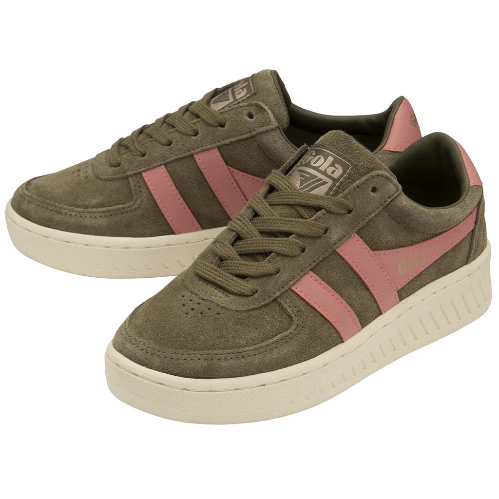 Gola Classics Grandslam Suede Sneakers Khaki Koralowe Różowe Polska | 1265FSVAG