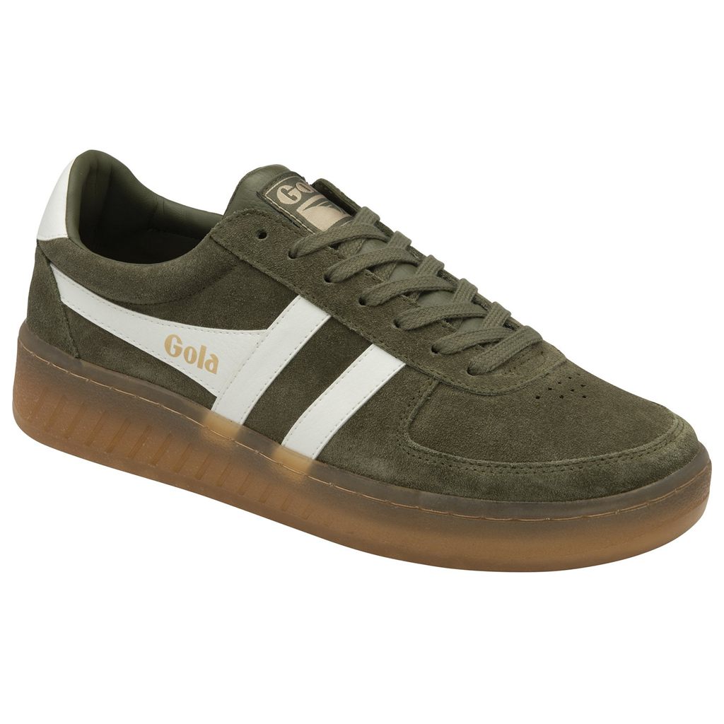Gola Classics Grandslam Suede Sneakers Khaki Białe Polska | 2405FGHZX