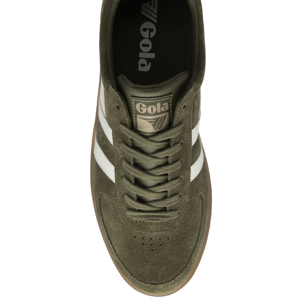 Gola Classics Grandslam Suede Sneakers Khaki Białe Polska | 2405FGHZX