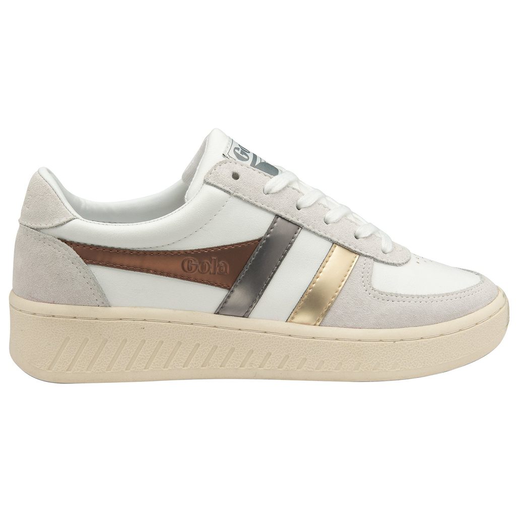 Gola Classics Grandslam Trident Metallic Sneakers Białe Złote Polska | 6347AFGLJ