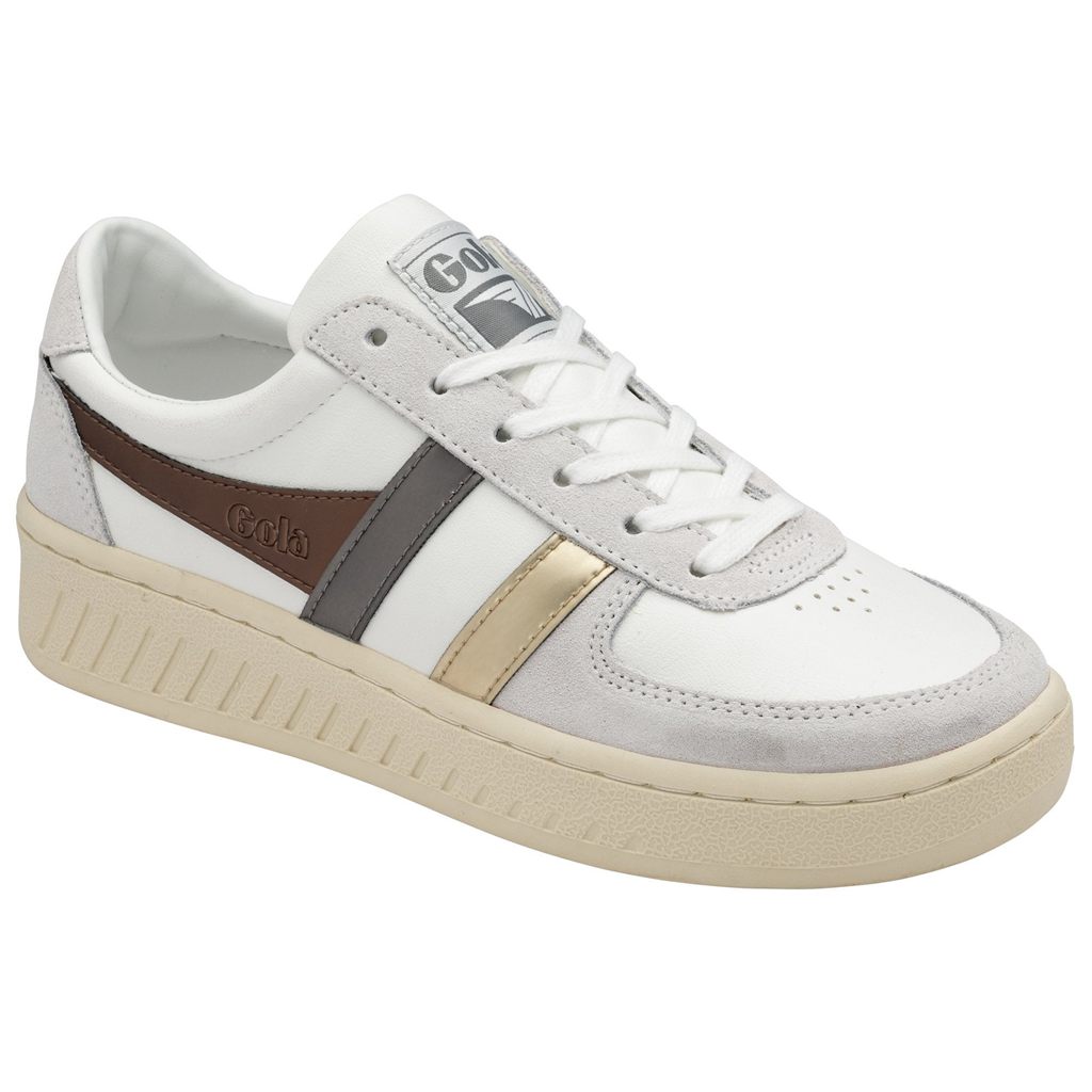 Gola Classics Grandslam Trident Metallic Sneakers Białe Złote Polska | 6347AFGLJ