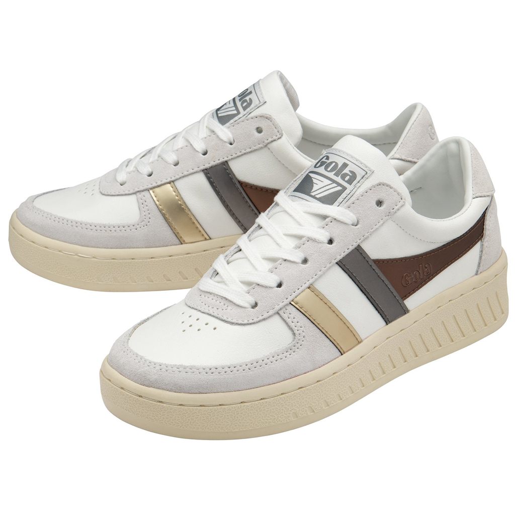 Gola Classics Grandslam Trident Metallic Sneakers Białe Złote Polska | 6347AFGLJ