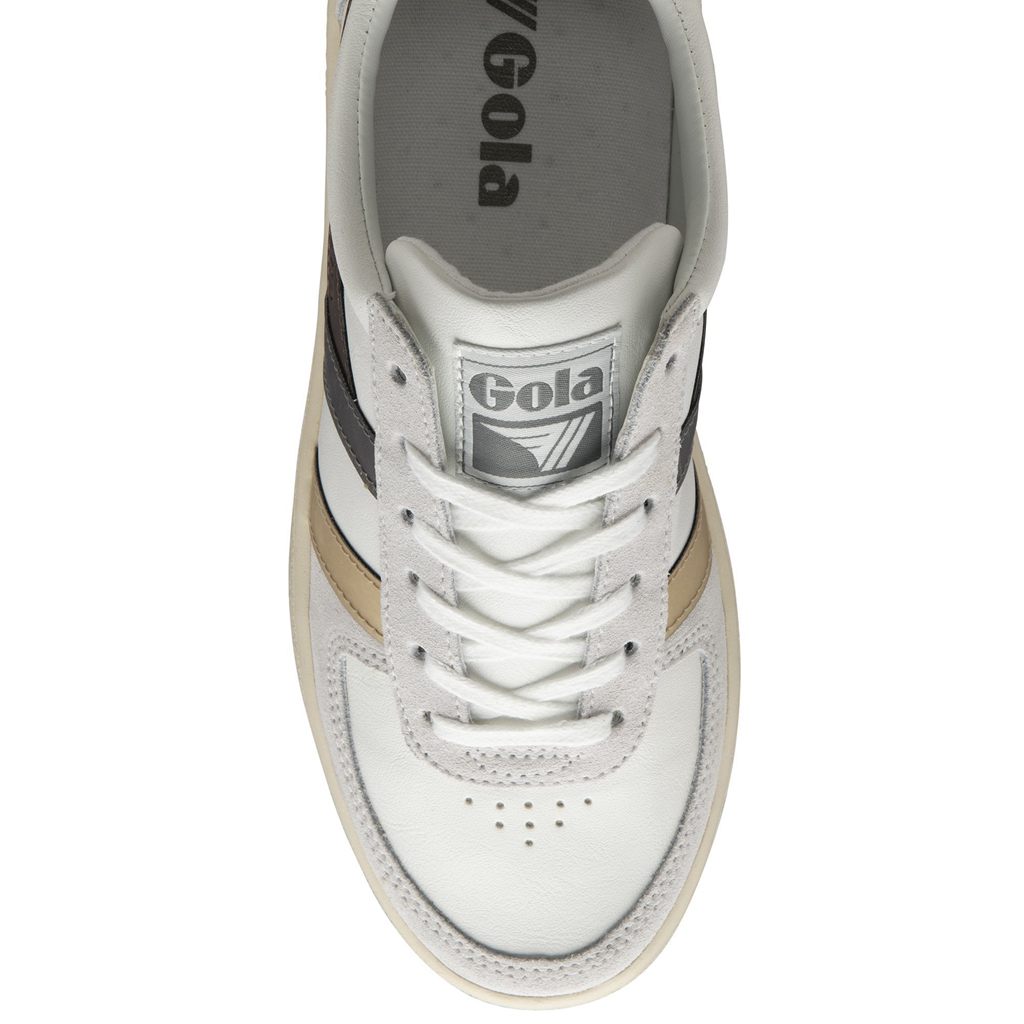 Gola Classics Grandslam Trident Metallic Sneakers Białe Złote Polska | 6347AFGLJ