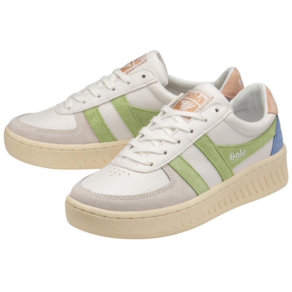 Gola Classics Grandslam Trident Sneakers Białe Zielone Różowe Polska | 9437HNTYJ