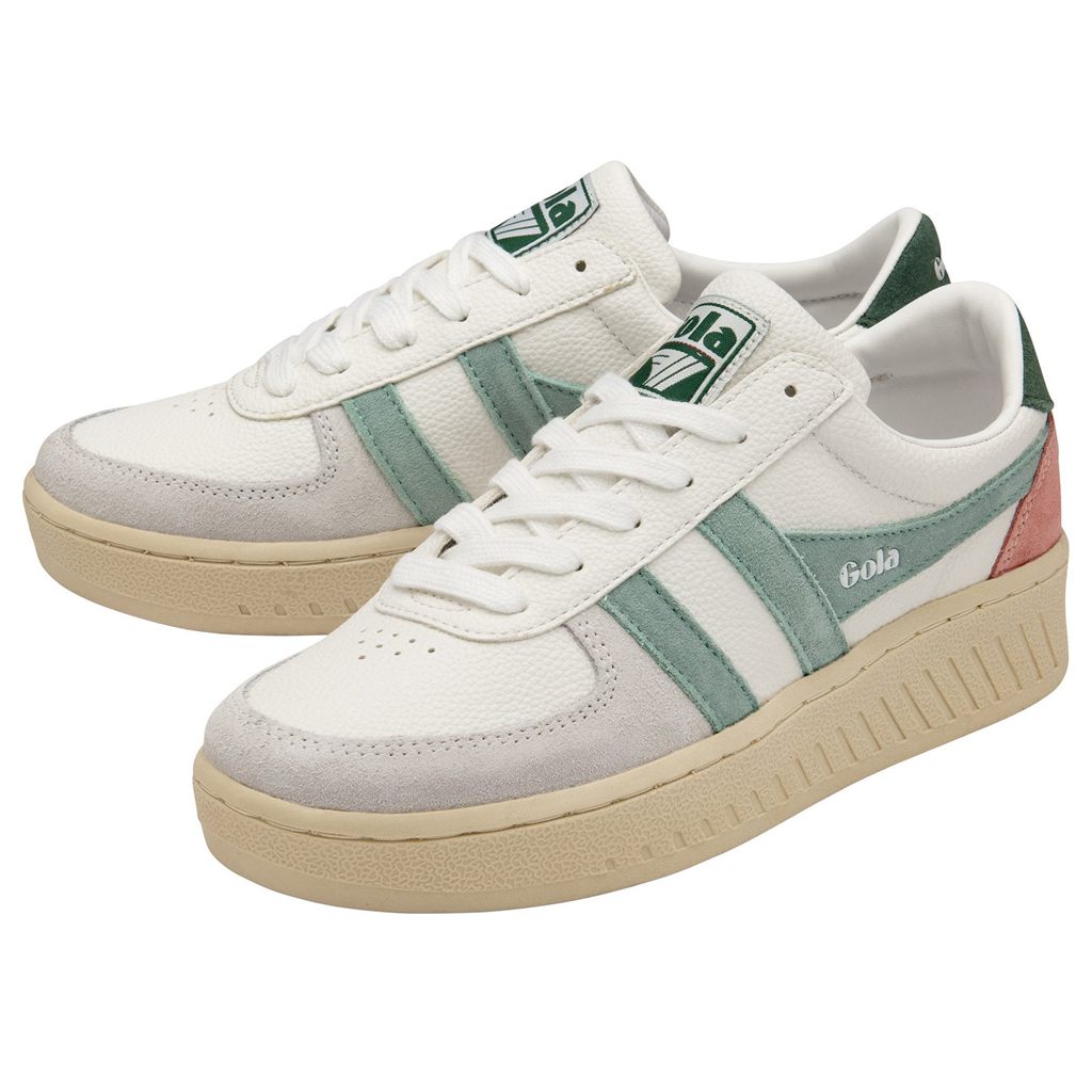 Gola Classics Grandslam Trident Sneakers Białe Zielone Polska | 4092DOBIC