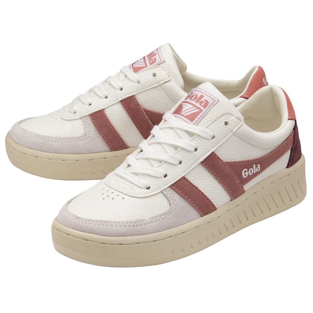 Gola Classics Grandslam Trident Sneakers Białe Różowe Koralowe Różowe Polska | 8091OUQVA