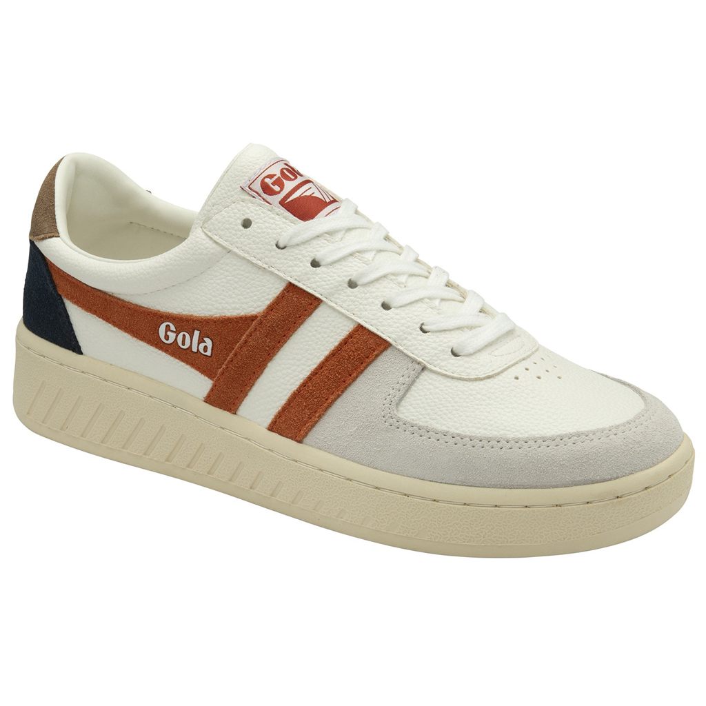 Gola Classics Grandslam Trident Sneakers Białe Pomarańczowe Polska | 2517ZXBHD