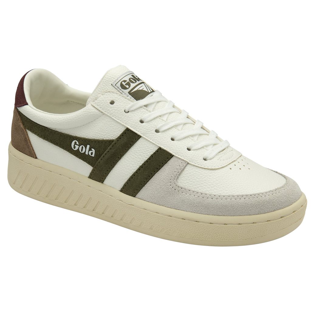 Gola Classics Grandslam Trident Sneakers Białe Khaki Bordowe Polska | 4587RNJCO