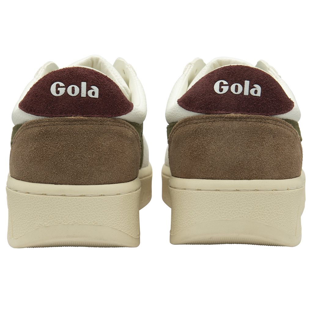 Gola Classics Grandslam Trident Sneakers Białe Khaki Bordowe Polska | 4587RNJCO