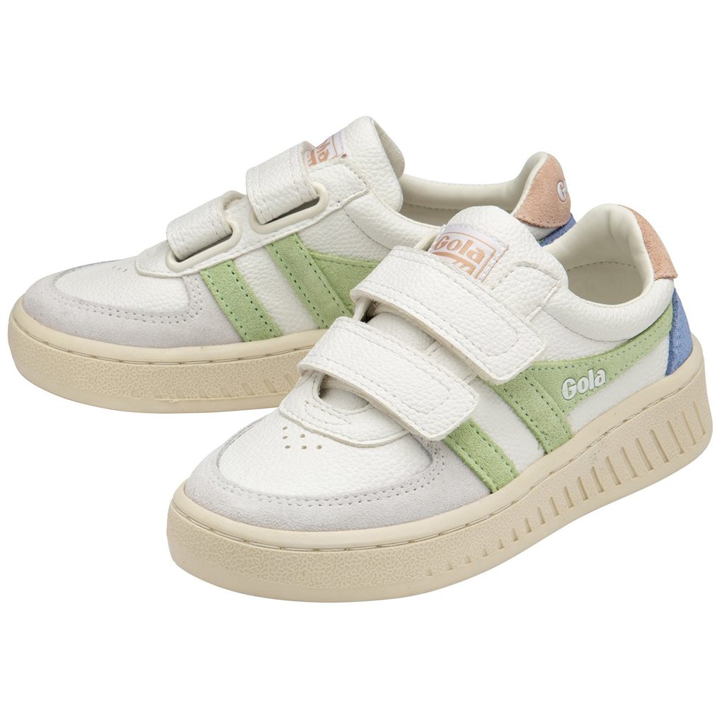 Gola Classics Grandslam Trident Strap Sneakers Białe Zielone Różowe Polska | 8235OSRZY