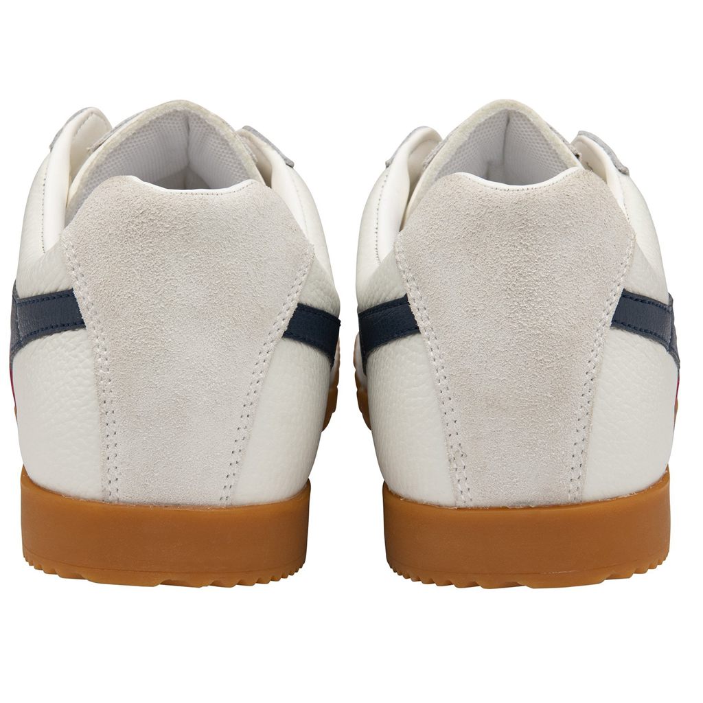 Gola Classics Harrier Leather Sneakers Białe Granatowe Czerwone Polska | 8714JYRKU
