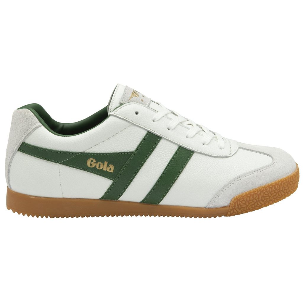 Gola Classics Harrier Leather Sneakers Białe Zielone Zielone Polska | 1258IVLSX