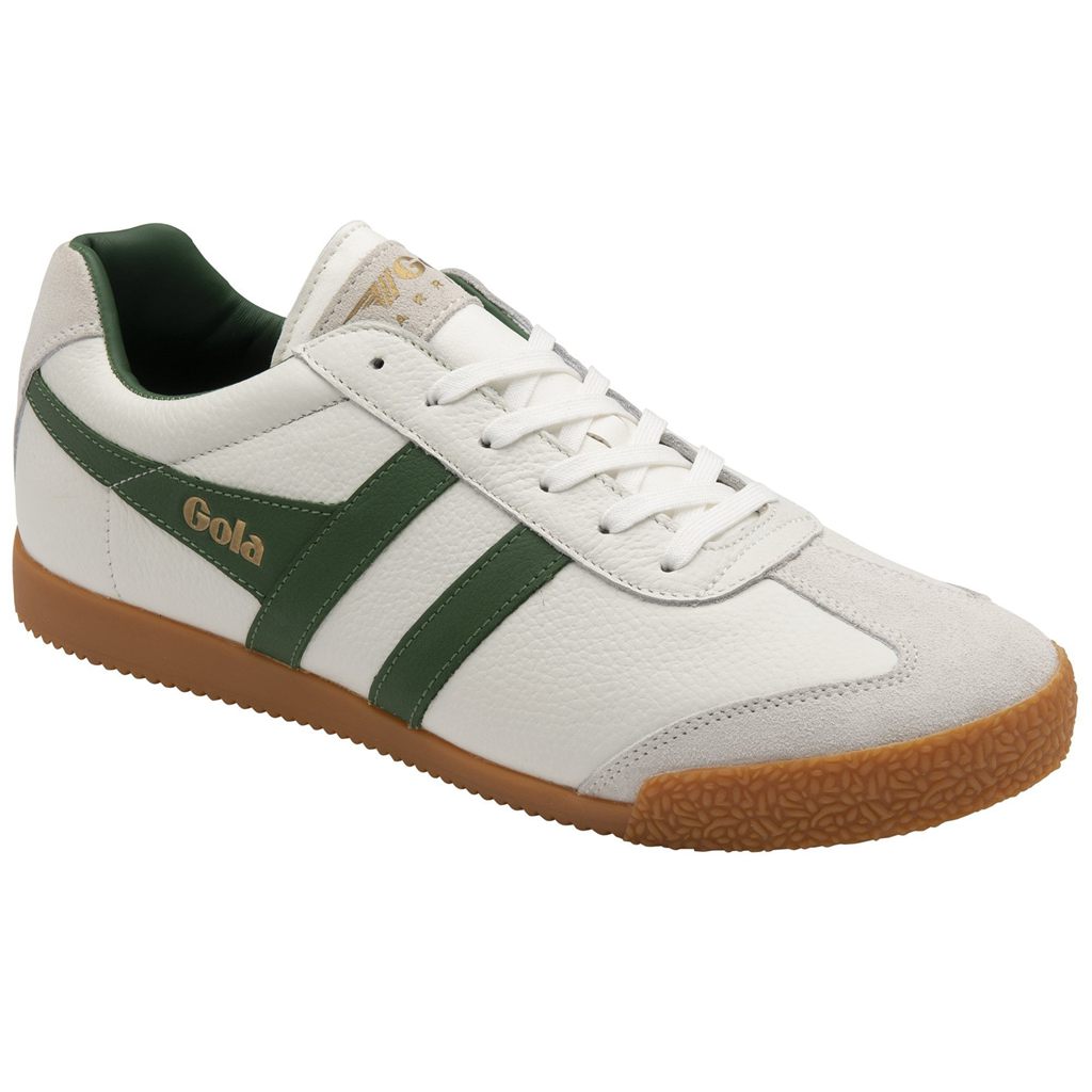 Gola Classics Harrier Leather Sneakers Białe Zielone Zielone Polska | 1258IVLSX