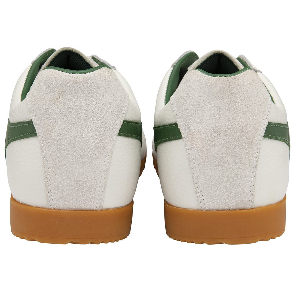 Gola Classics Harrier Leather Sneakers Białe Zielone Zielone Polska | 1258IVLSX