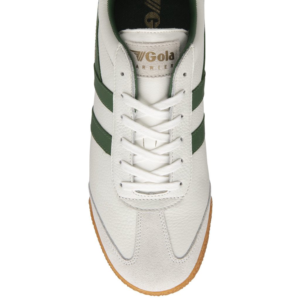 Gola Classics Harrier Leather Sneakers Białe Zielone Zielone Polska | 1258IVLSX