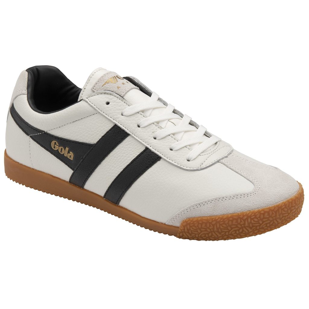 Gola Classics Harrier Leather Sneakers Białe Czarne Czarne Polska | 6340KSHPN
