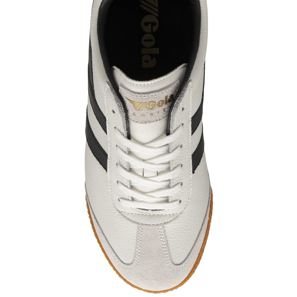 Gola Classics Harrier Leather Sneakers Białe Czarne Czarne Polska | 6340KSHPN