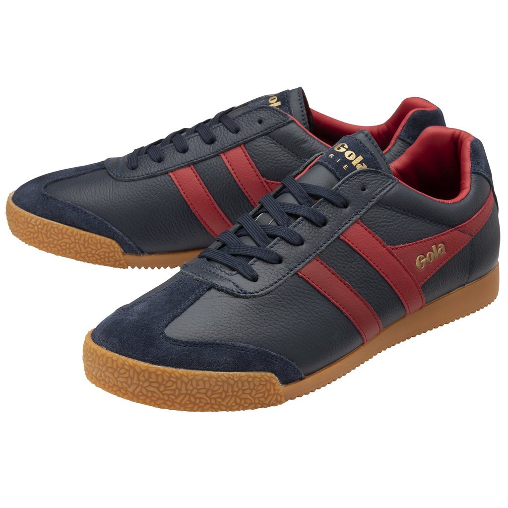 Gola Classics Harrier Leather Sneakers Granatowe Jasny Czerwone Jasny Czerwone Polska | 8356DCTXV