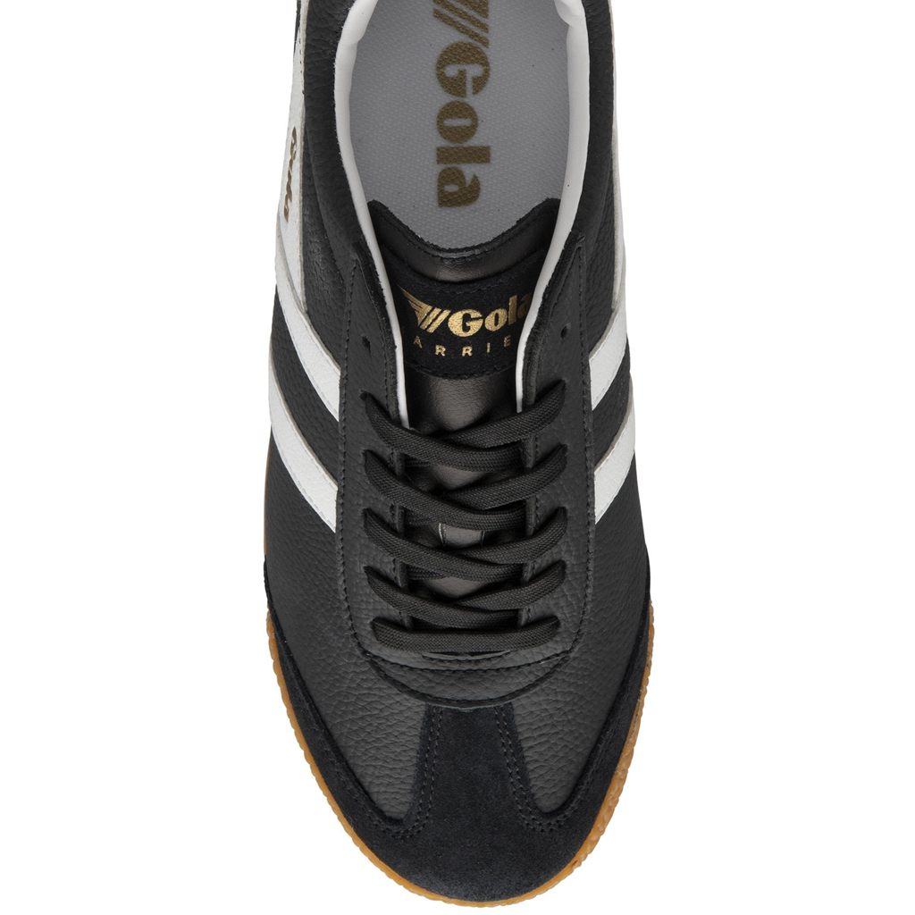 Gola Classics Harrier Leather Sneakers Czarne Białe Białe Polska | 0734LYSOX