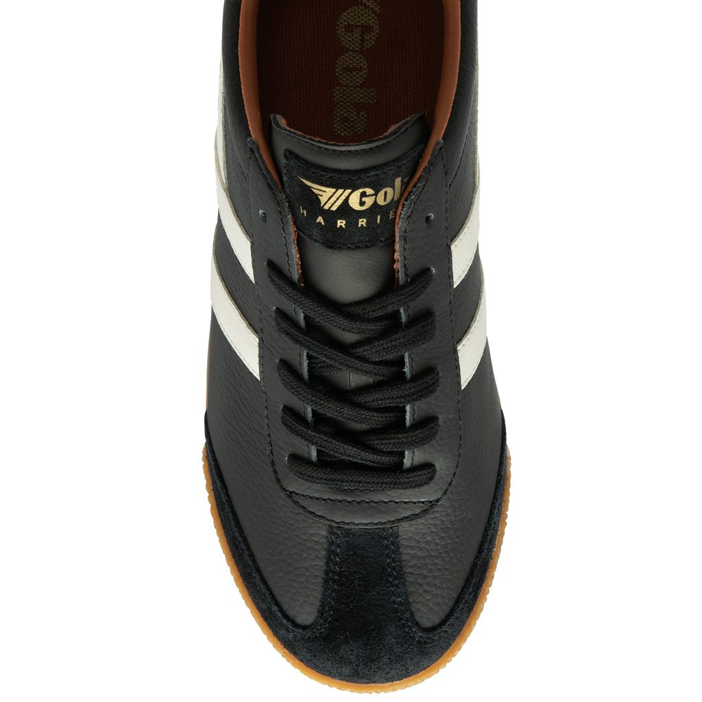 Gola Classics Harrier Leather Sneakers Czarne Białe Pomarańczowe Polska | 0864AETVU