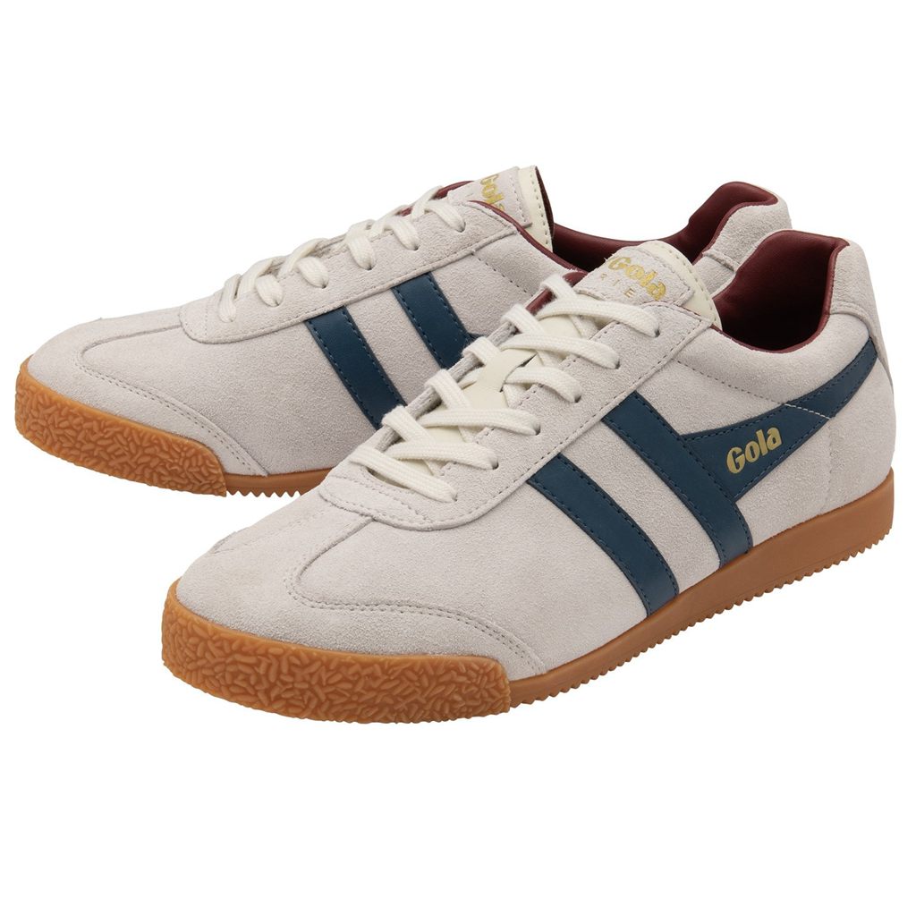 Gola Classics Harrier Suede Sneakers Białe Niebieskie Jasny Czerwone Polska | 5764SYIVU