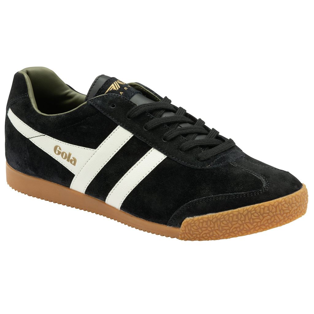 Gola Classics Harrier Suede Sneakers Czarne Białe Khaki Polska | 3625XPBTQ