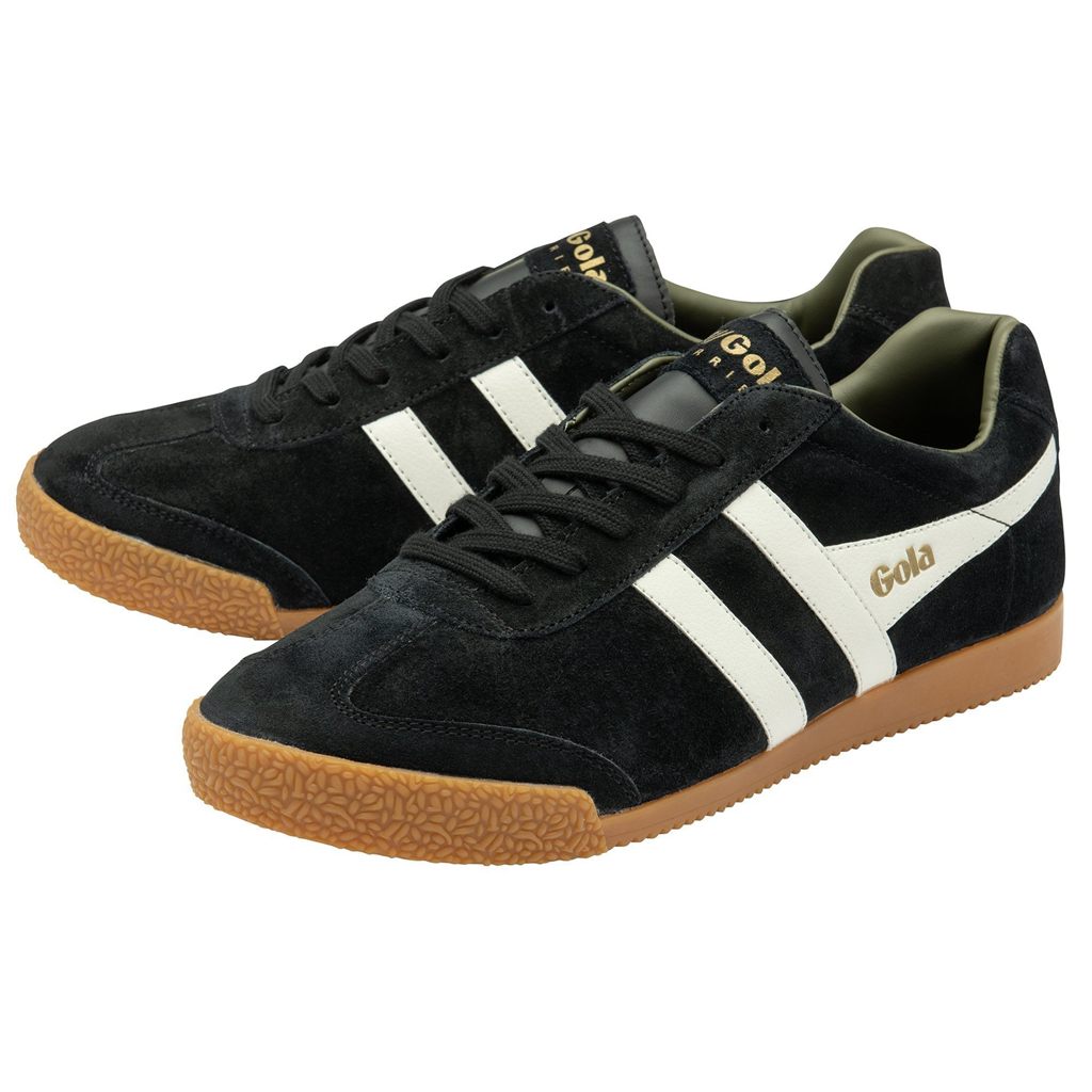 Gola Classics Harrier Suede Sneakers Czarne Białe Khaki Polska | 3625XPBTQ