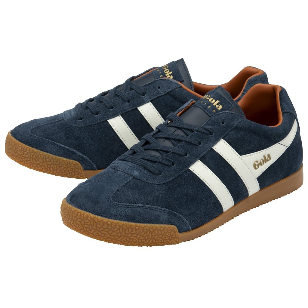 Gola Classics Harrier Suede Sneakers Granatowe Białe Pomarańczowe Polska | 5108IYDRP
