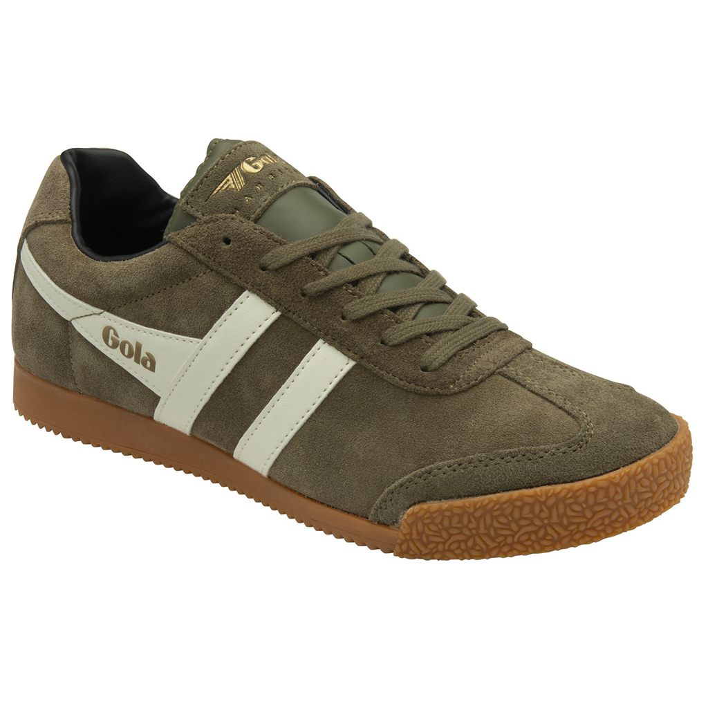Gola Classics Harrier Suede Sneakers Khaki Białe Czarne Polska | 8516BTFGL