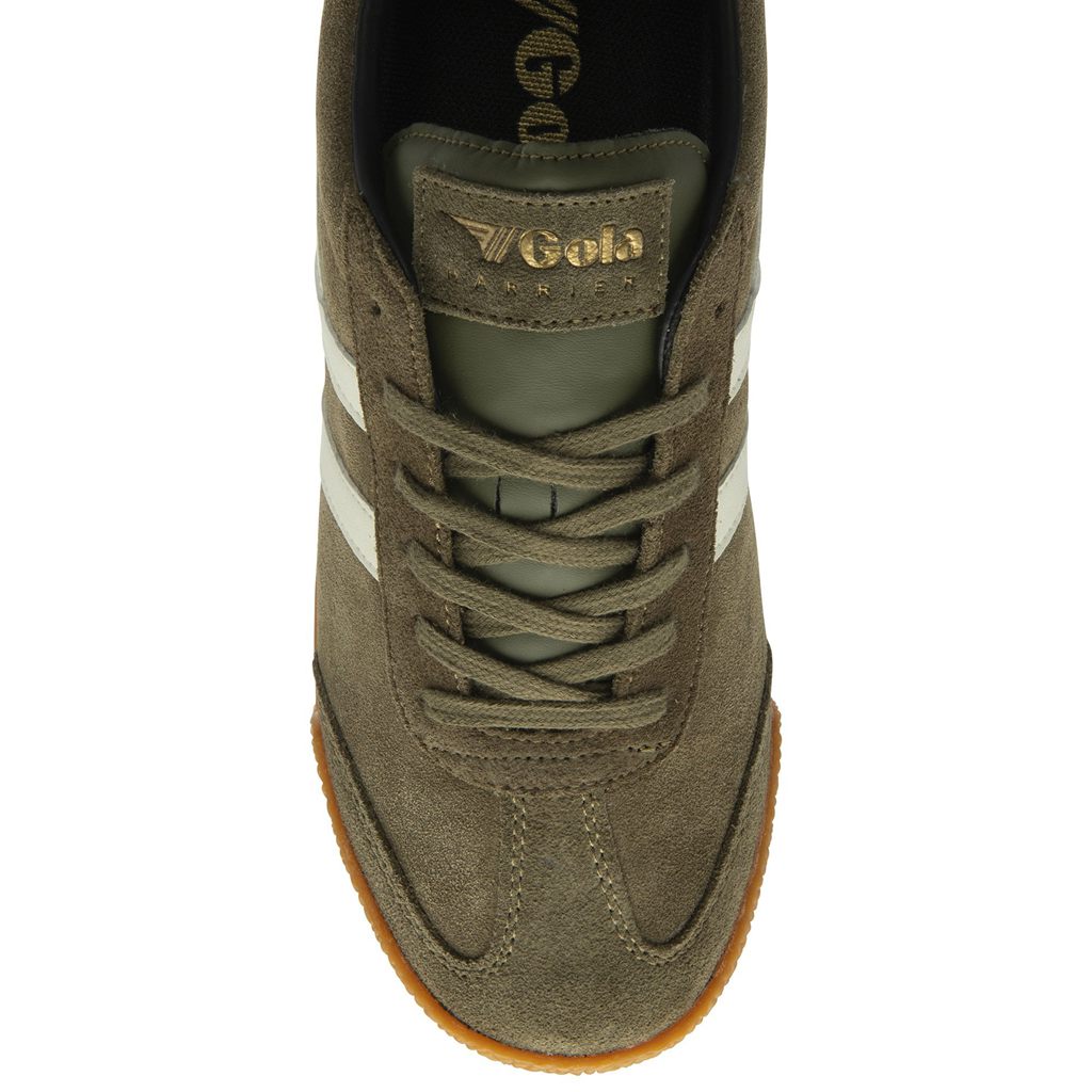 Gola Classics Harrier Suede Sneakers Khaki Białe Czarne Polska | 8516BTFGL