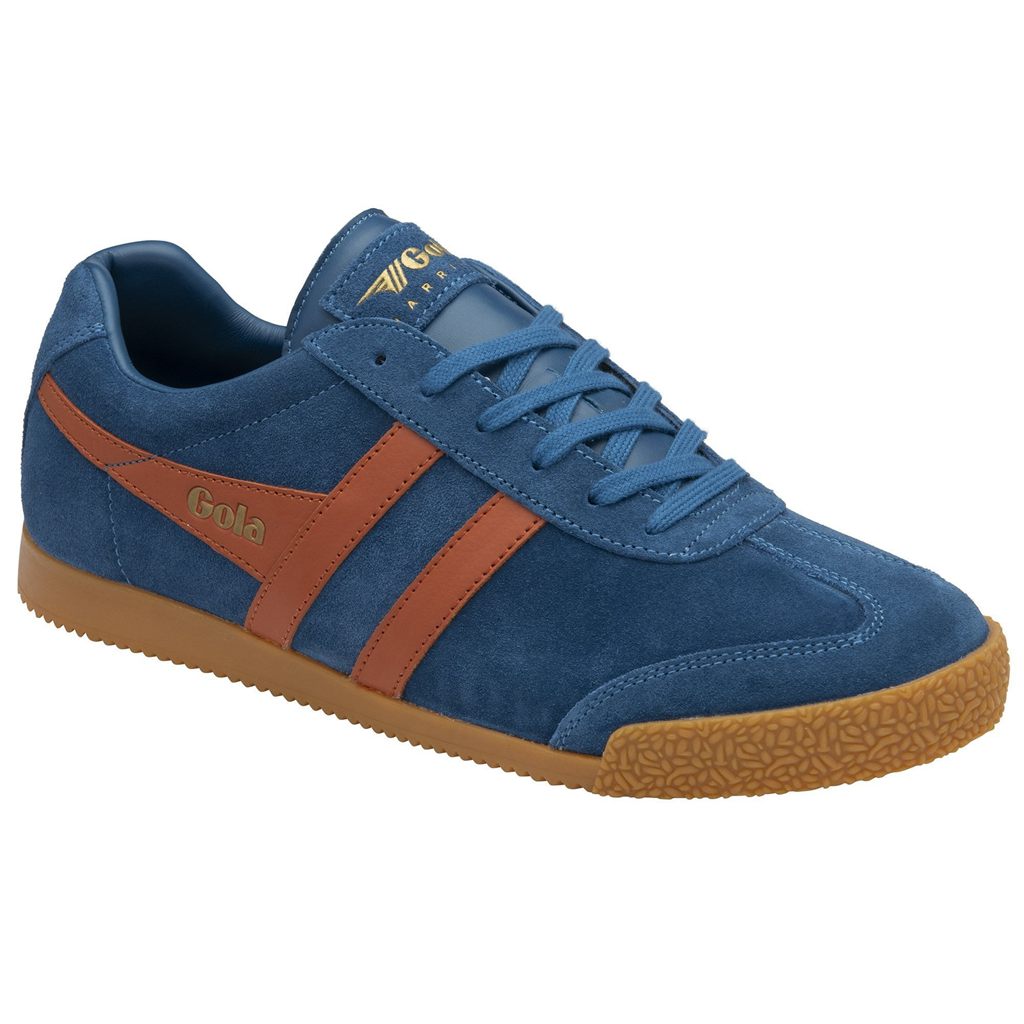 Gola Classics Harrier Suede Sneakers Niebieskie Pomarańczowe Polska | 3159ZCUSO
