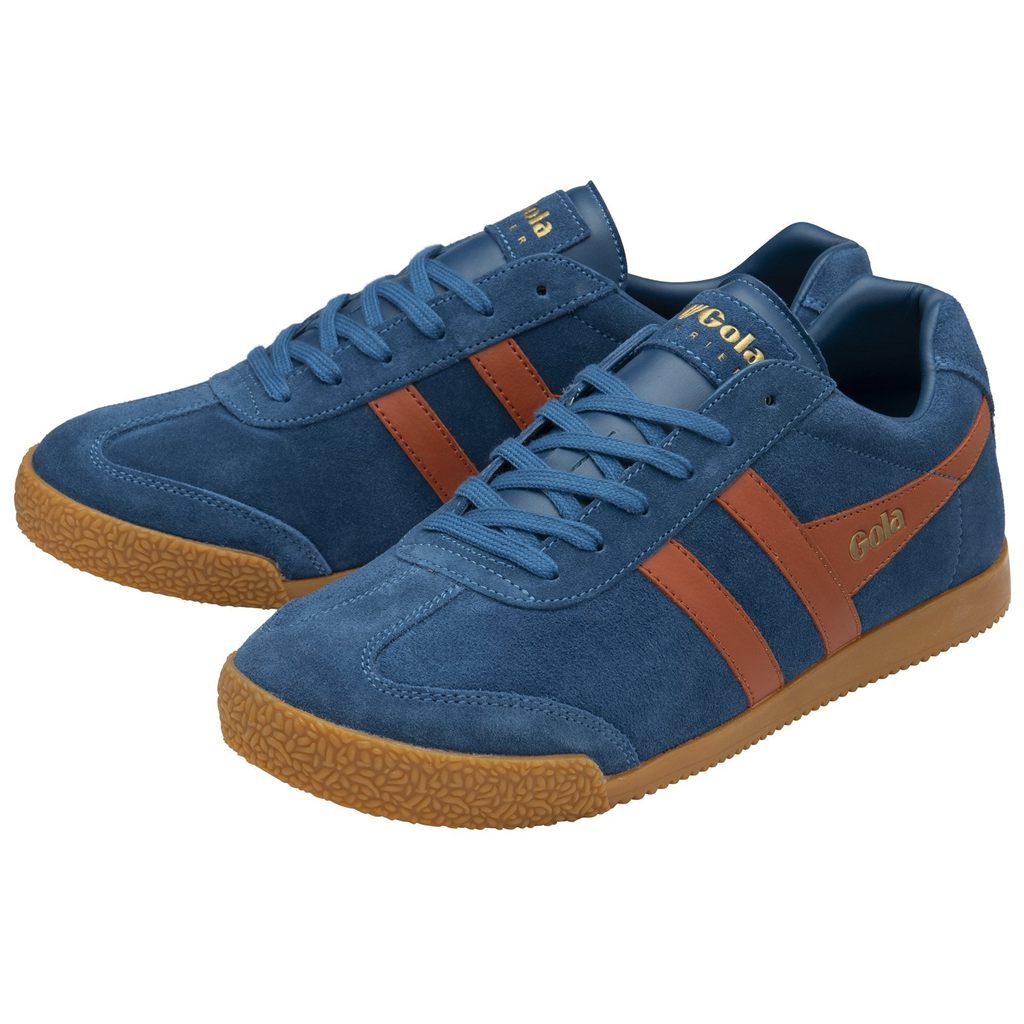 Gola Classics Harrier Suede Sneakers Niebieskie Pomarańczowe Polska | 3159ZCUSO