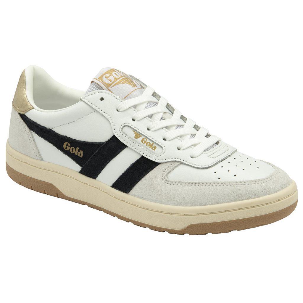 Gola Classics Hawk Sneakers Białe Czarne Złote Polska | 7041BWJPL