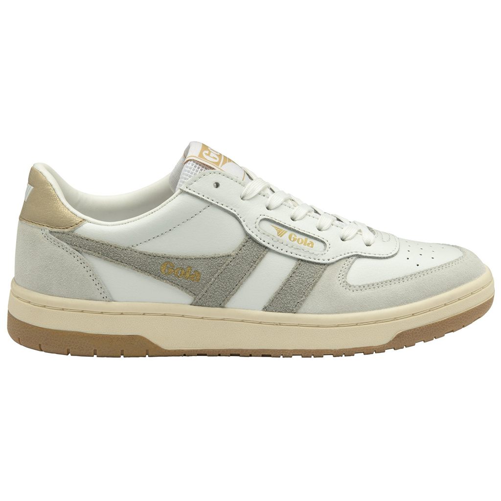 Gola Classics Hawk Sneakers Białe Głęboka Szare Złote Polska | 7402RVPWO
