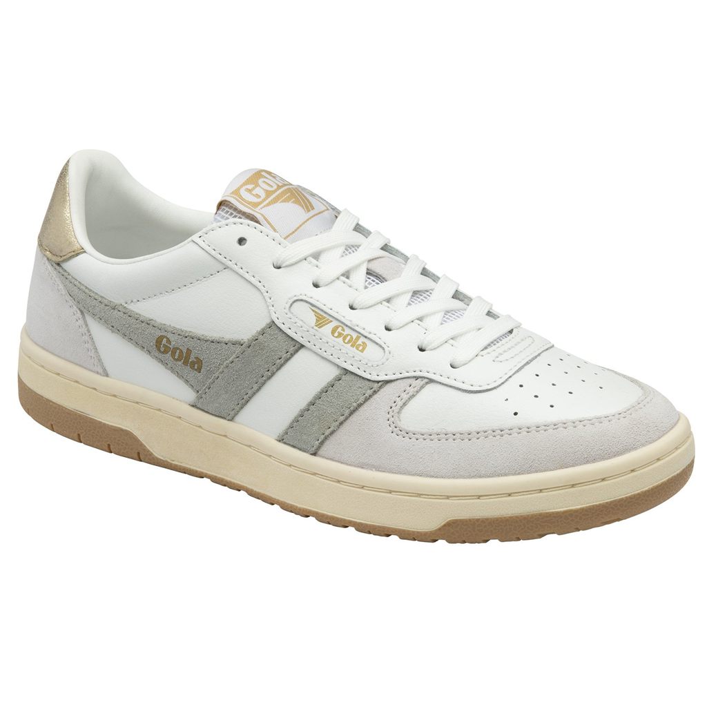 Gola Classics Hawk Sneakers Białe Głęboka Szare Złote Polska | 7402RVPWO
