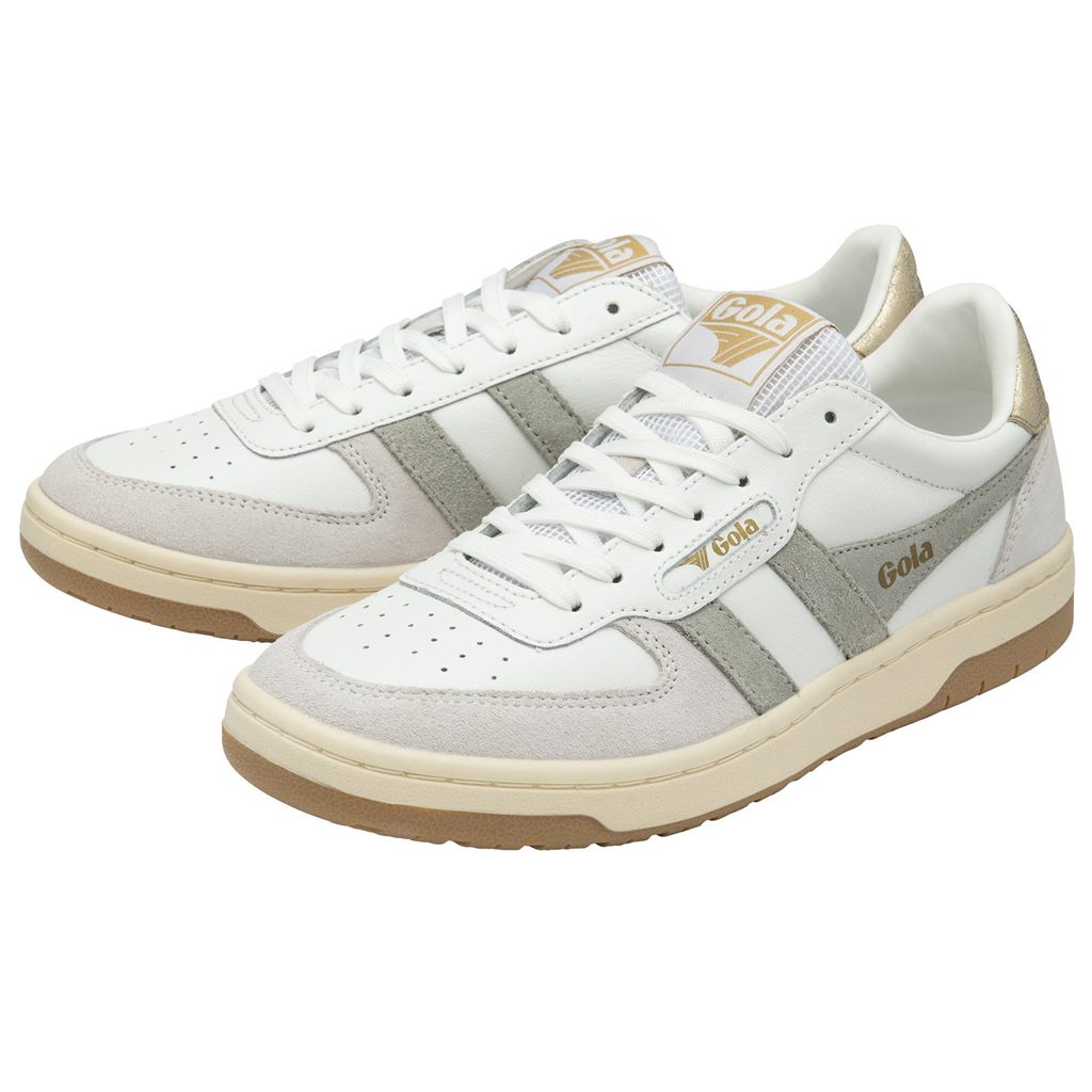 Gola Classics Hawk Sneakers Białe Głęboka Szare Złote Polska | 7402RVPWO