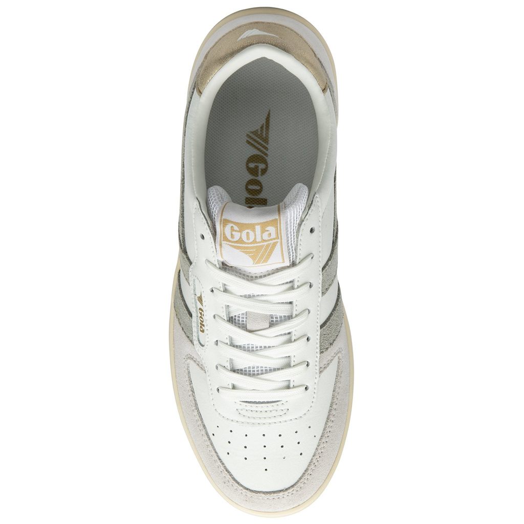 Gola Classics Hawk Sneakers Białe Głęboka Szare Złote Polska | 7402RVPWO