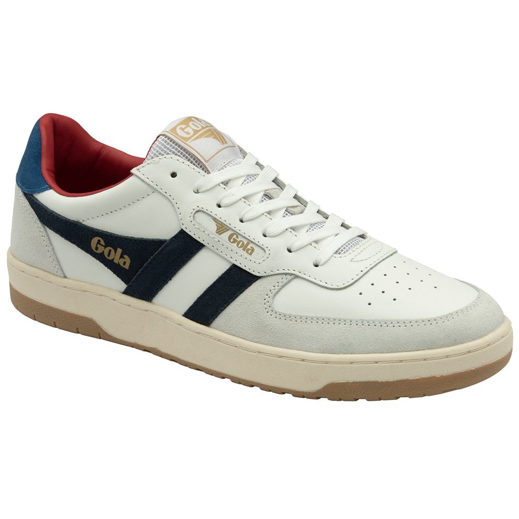 Gola Classics Hawk Sneakers Białe Granatowe Niebieskie Polska | 8247HZLJV