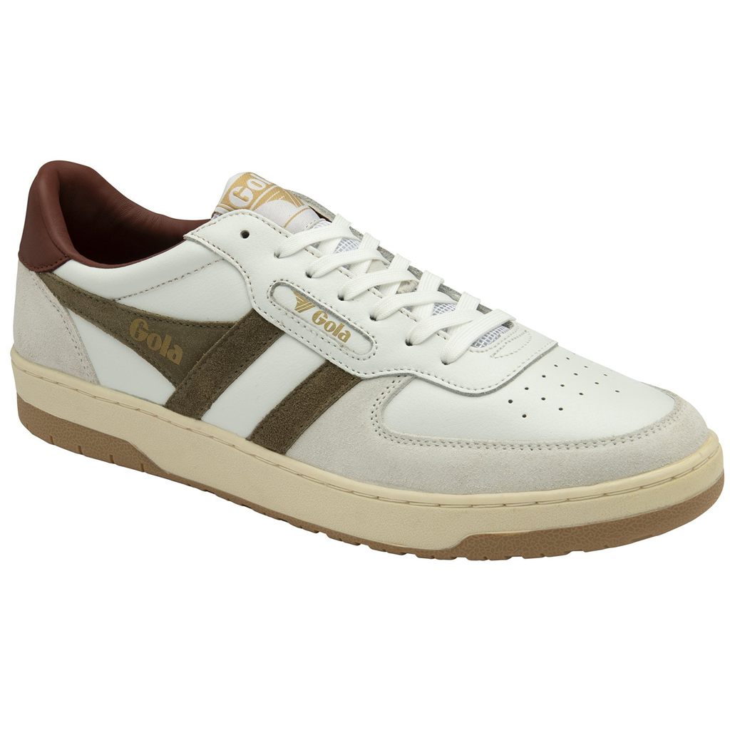 Gola Classics Hawk Sneakers Białe Khaki Polska | 6301VLXDY