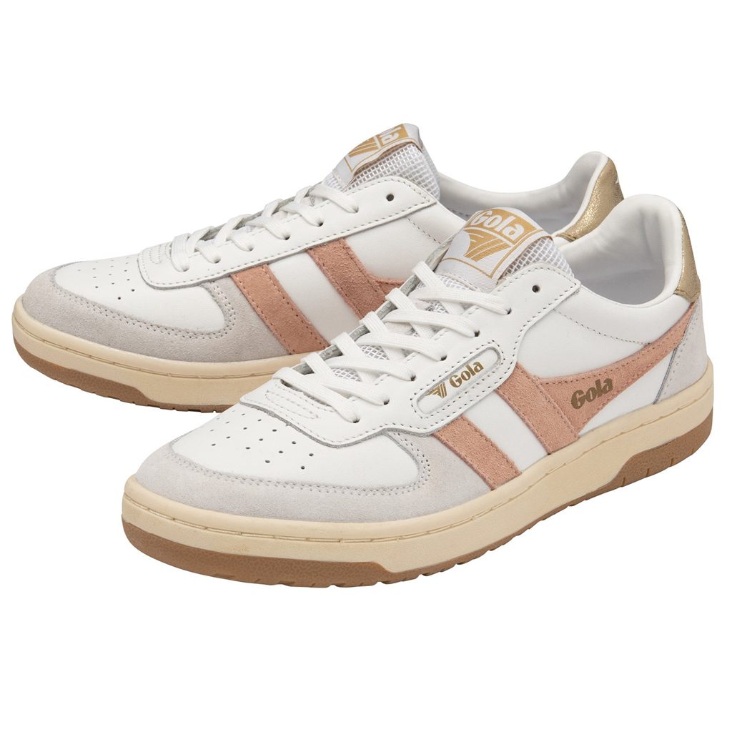Gola Classics Hawk Sneakers Białe Różowe Złote Polska | 1984FSJRC