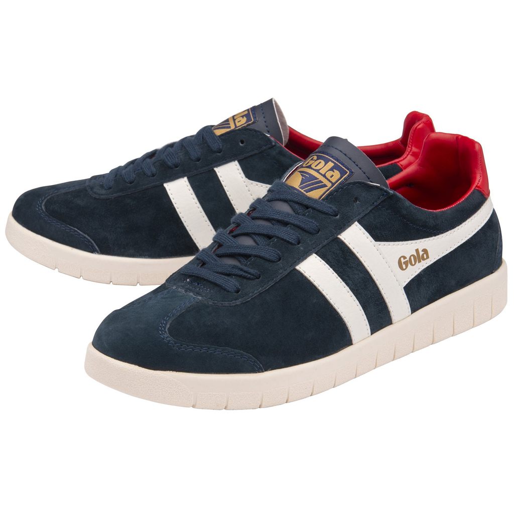 Gola Classics Hurricane Suede Sneakers Granatowe Białe Jasny Czerwone Polska | 5391HOMAP