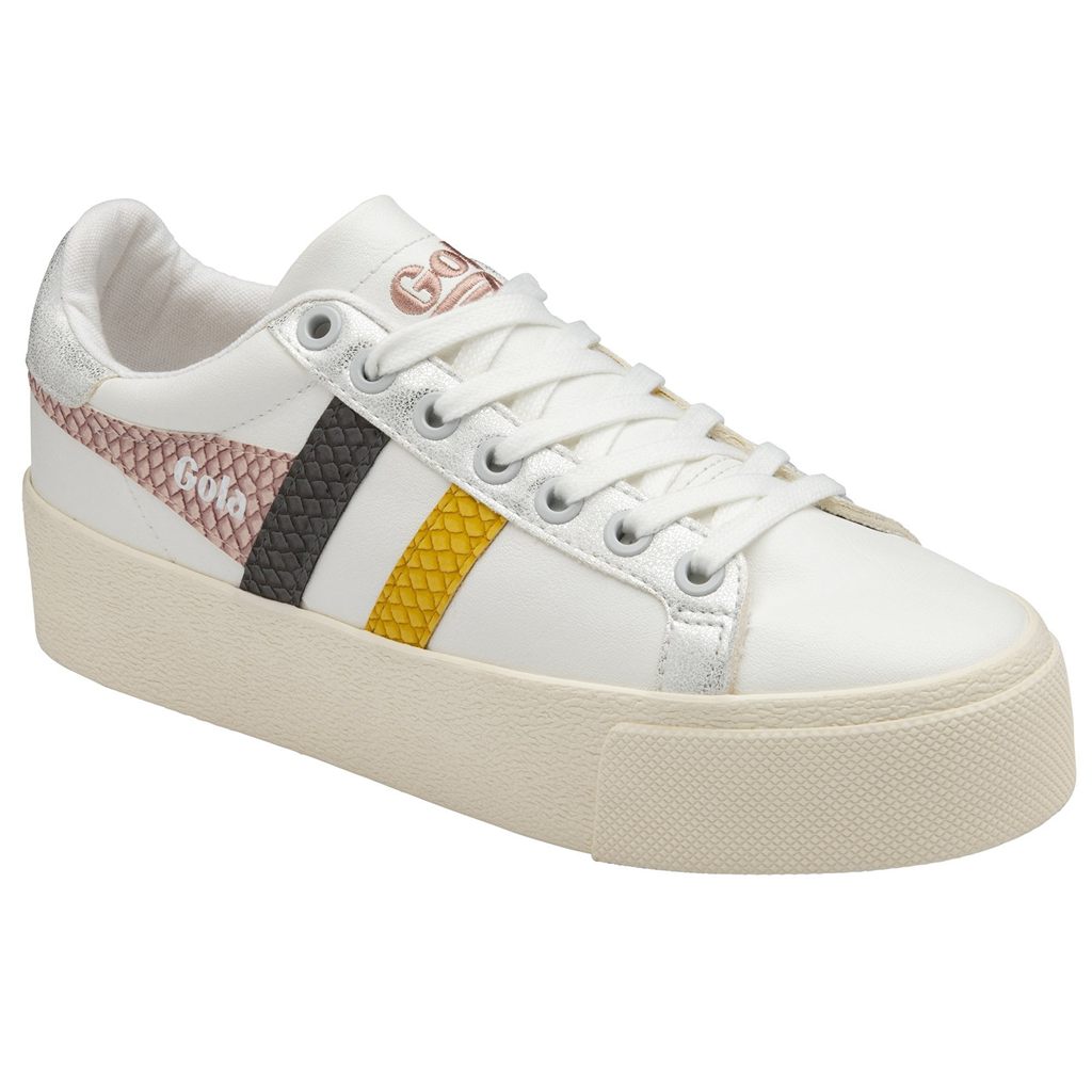Gola Classics Orchid Platform Trident Snake Sneakers Białe Różowe Polska | 8609JKTDH